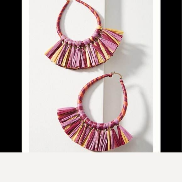 Anthropologie Jewelry - Anthroplogie Tassel Raffia Earrings